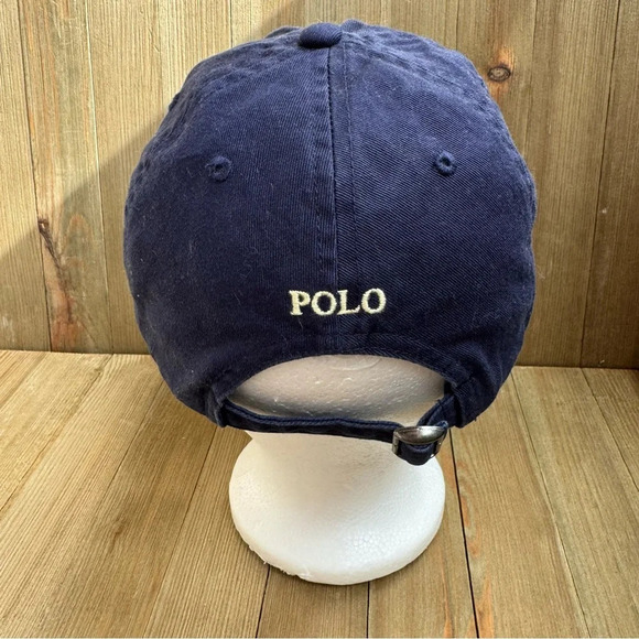 Polo Ralph Lauren Youth size 4-7 Navy Dad Hat with Pale Yellow Pony Logo - Picture 2 of 7